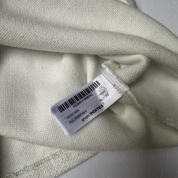 Zara Glitter Textured Wide-Leg pants Medium and sweater Larger Set White Women's - Picture 7 of 16